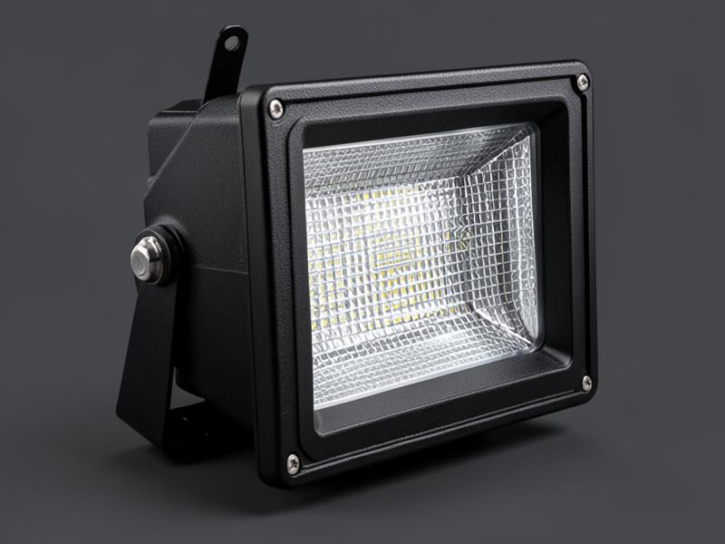 Industrial LED floodlight with mounting bracket